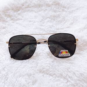 Leo Rose Gold & Green Lenses Polarized Sunglasses